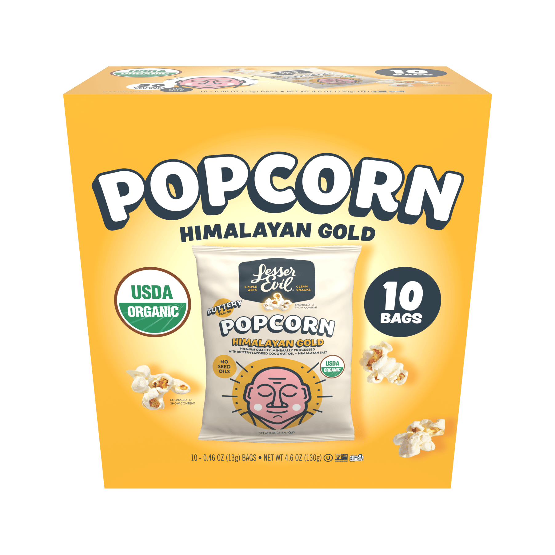 Himalayan Gold Popcorn | LesserEvil Snacks | Healthy Popcorn