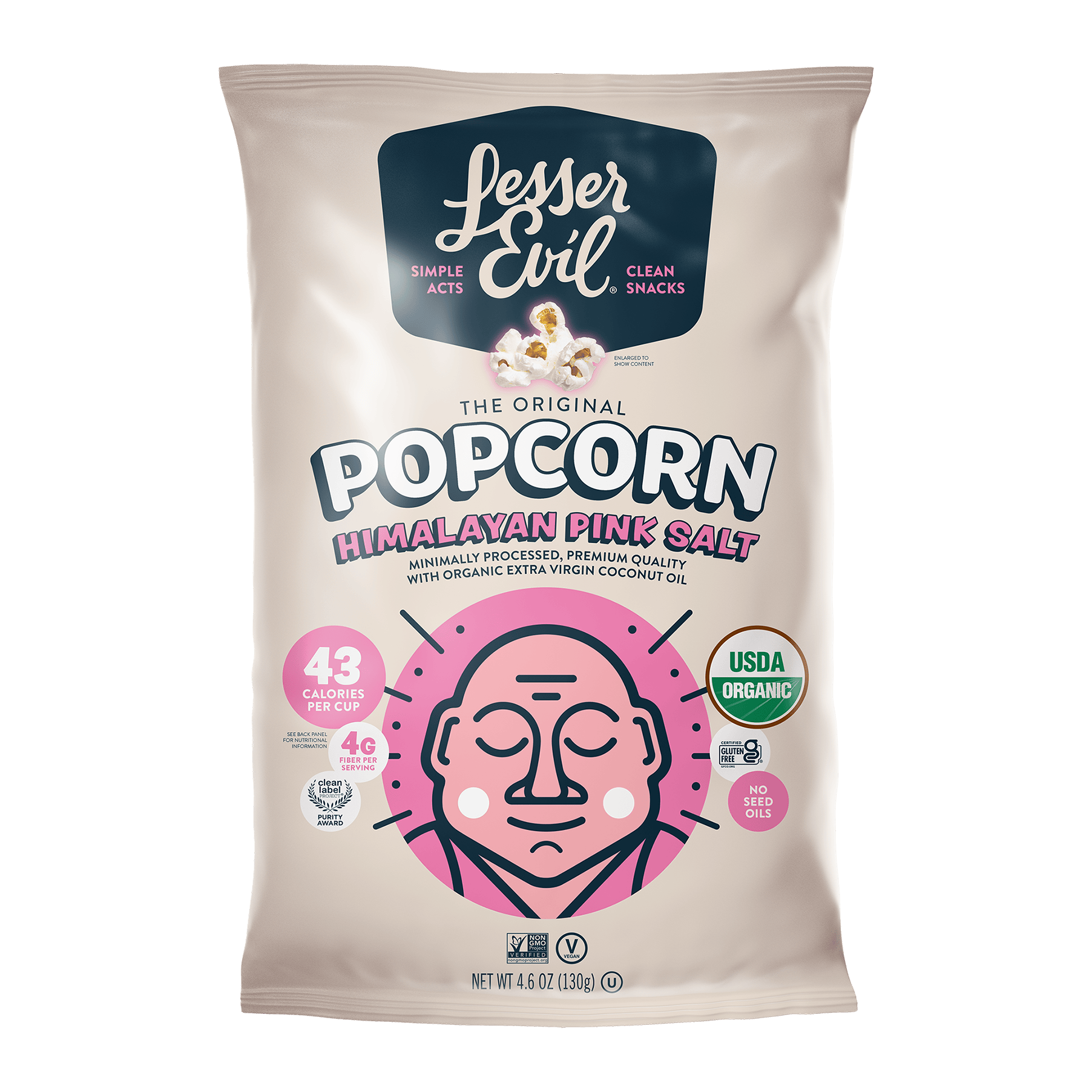LESSER EVIL Himalayan Pink Salt Popcorn