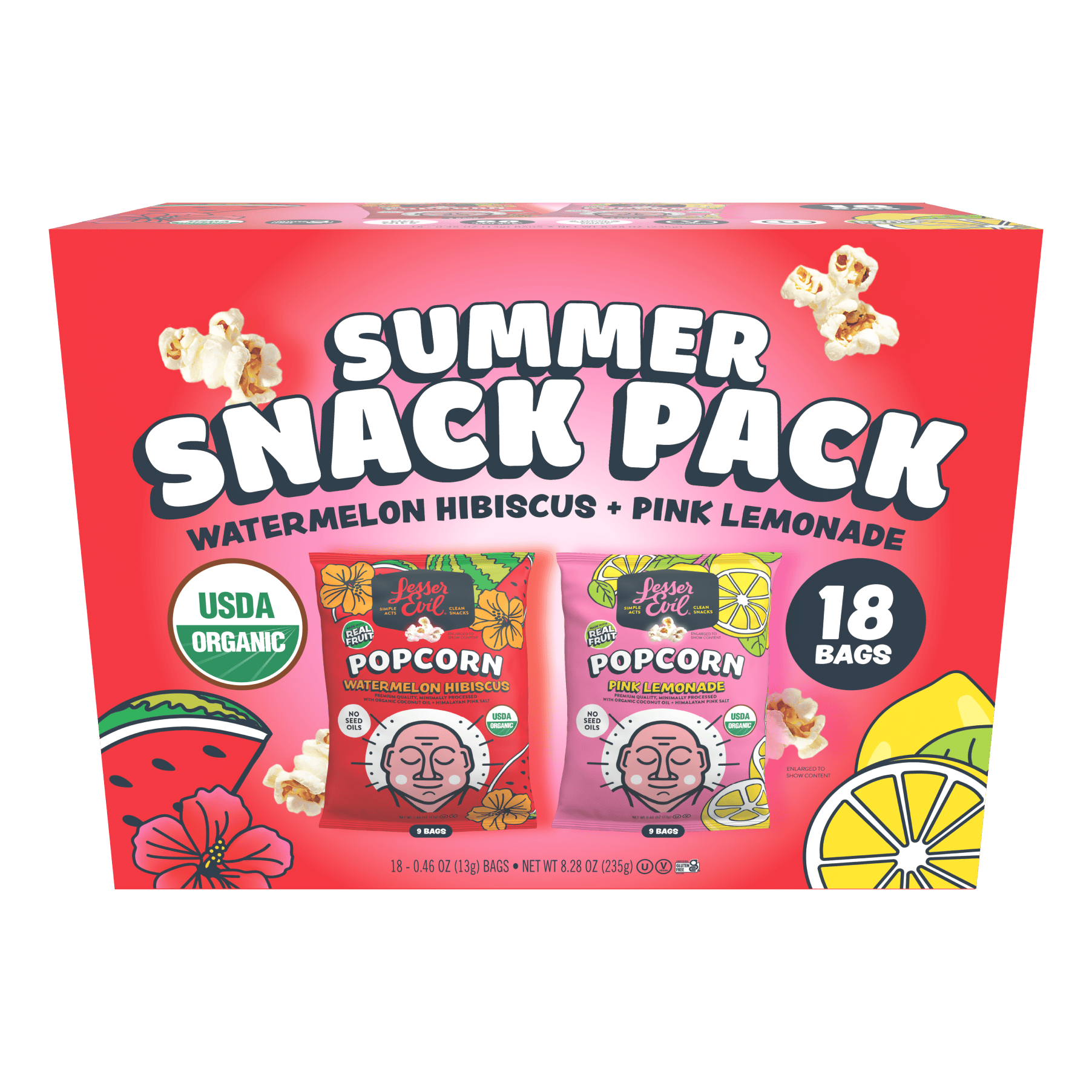 Summer Popcorn Snack Box | Watermelon Hibiscus & Pink Lemonade