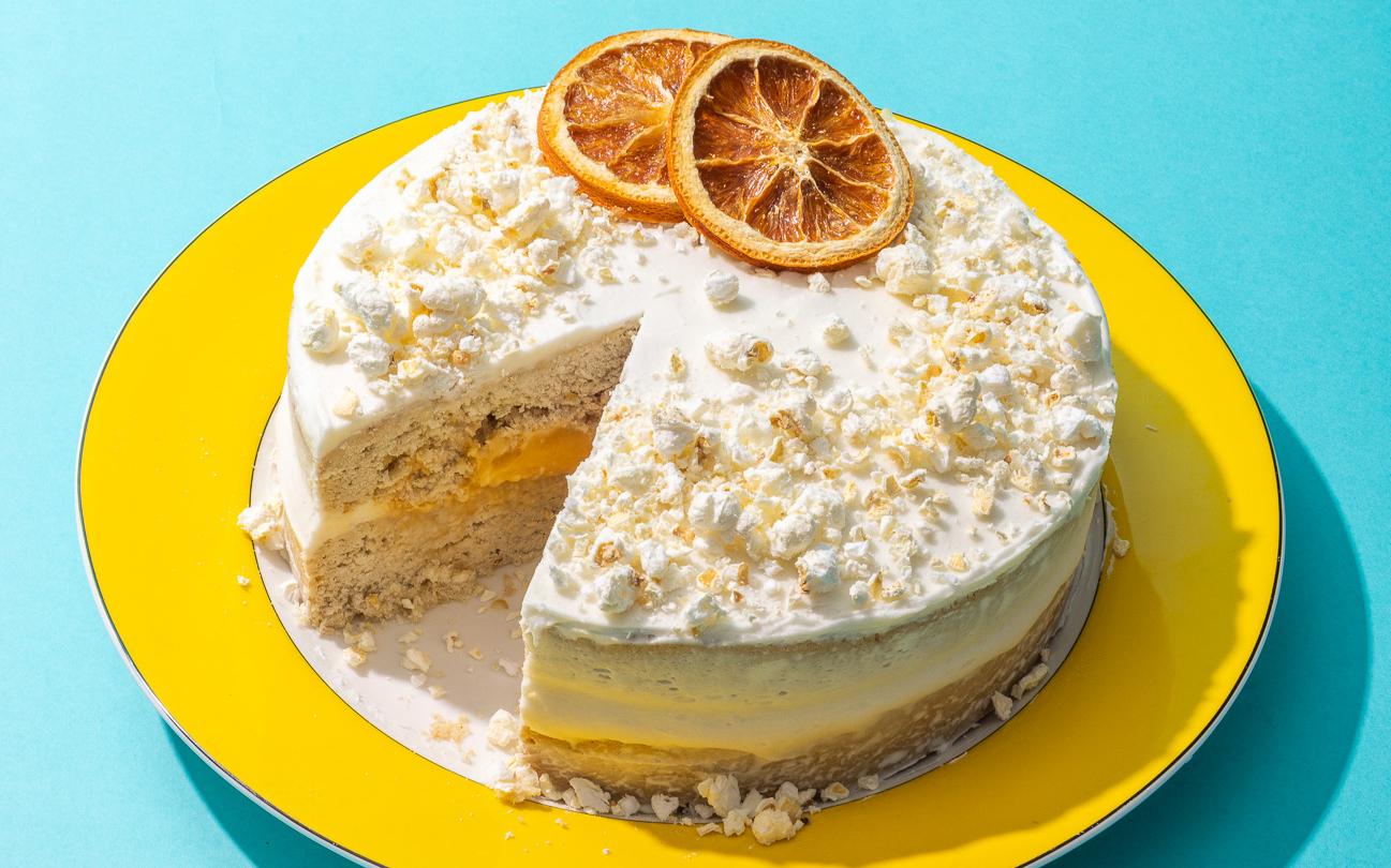 Pineapple Coconut Cake with Pineapple Curd Filling