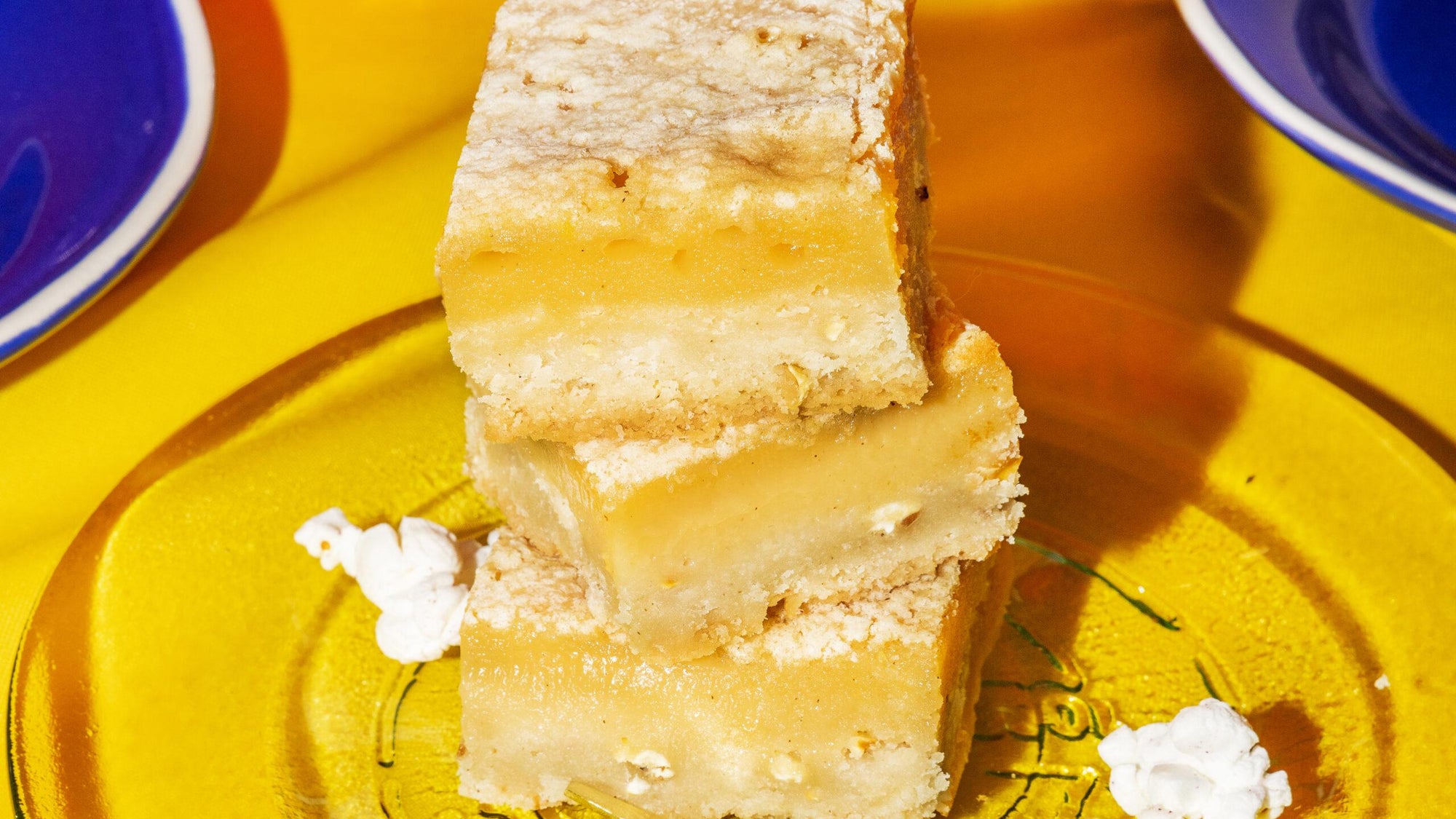 Hibiscus Bars with Popcorn Shortbread Crust