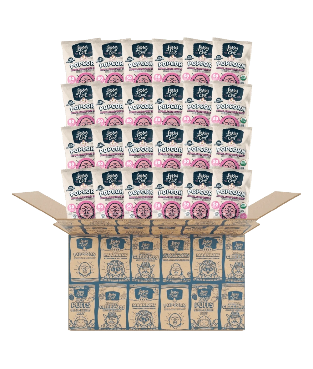 Himalayan Pink Salt Organic Popcorn – 24 Pack