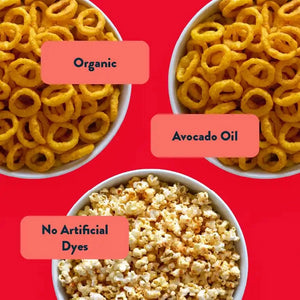 Upgrade your snack game with the A Little Spice Snacks Box by LesserEvil Snacks, featuring organic snacks made with avocado oil and no artificial dyes.
