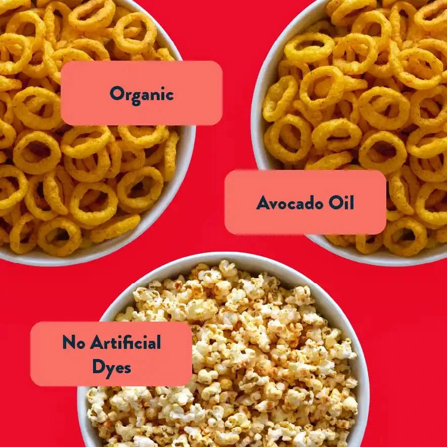 Upgrade your snack game with the A Little Spice Snacks Box by LesserEvil Snacks, featuring organic snacks made with avocado oil and no artificial dyes.