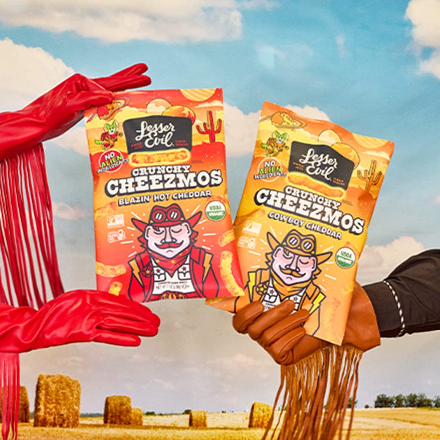 チーズ Cheezmos Box | LesserEvil Snacks | Cheese Puffs