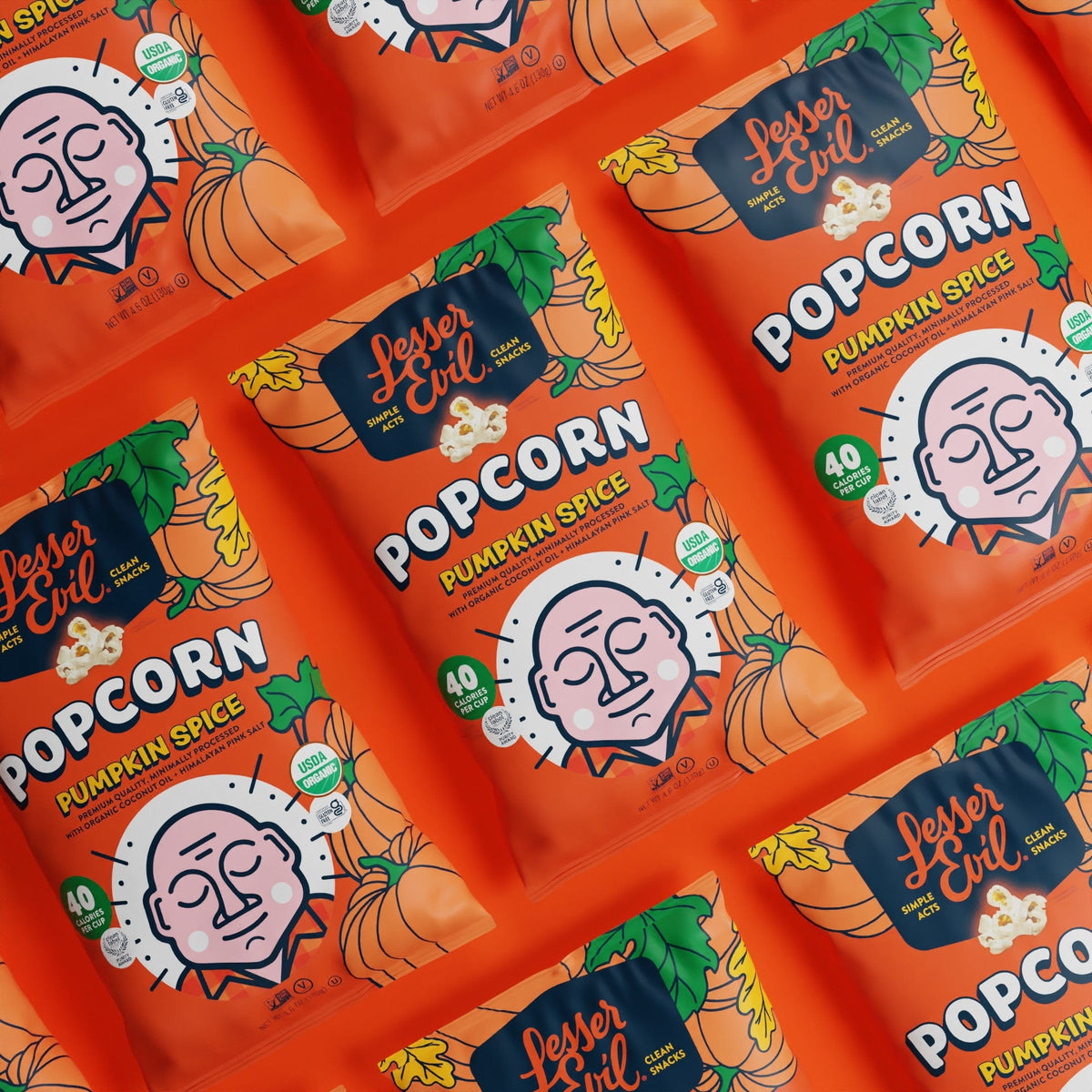 Pumpkin Spice Popcorn | LesserEvil Snacks | Organic Popcorn