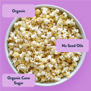 Easter Sugar Cookie Popcorn Snack Box by LesserEvil Snacks—organic, made with coconut oil and organic cane sugar, no seed oils—a perfect springtime treat.