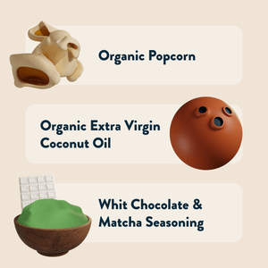 Enjoy a festive snack with LesserEvil's White Chocolate Marshmallow popcorn, made with coconut oil and white chocolate for a sweet holiday treat.