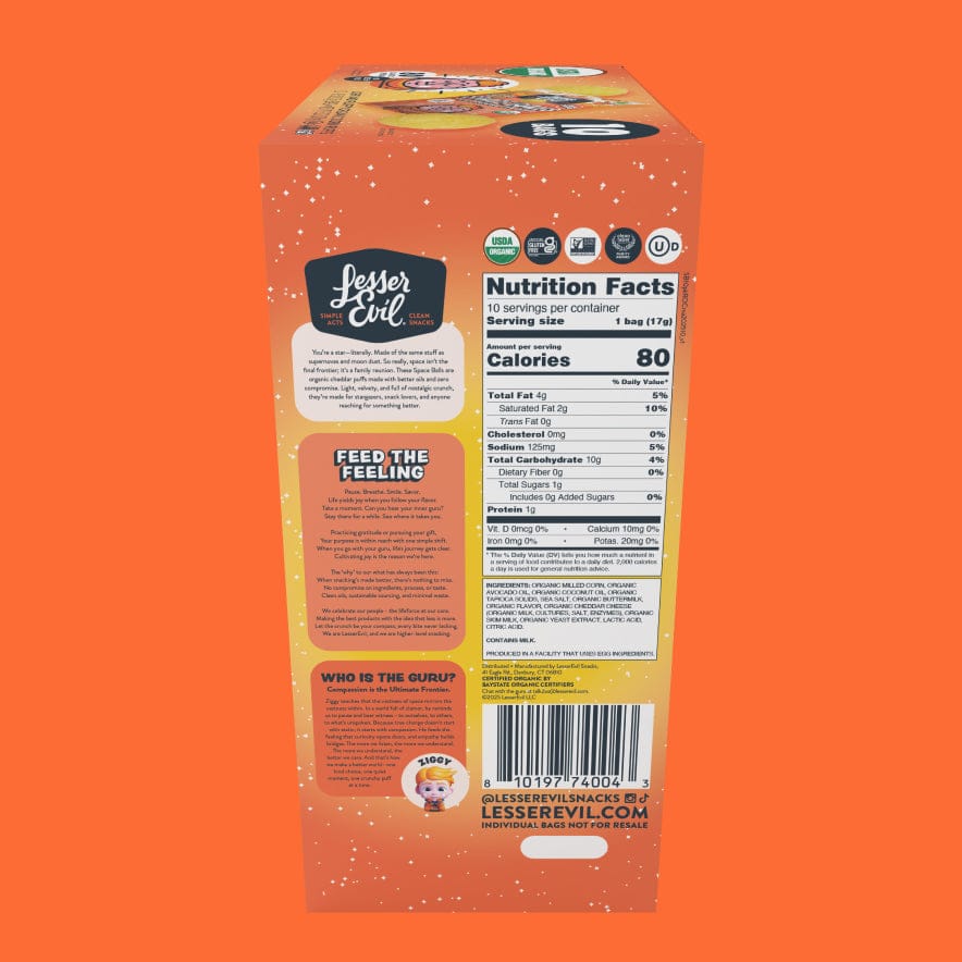 Real Organic Cheddar Space Balls Snack Box