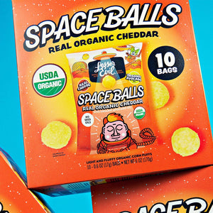 Real Organic Cheddar Space Balls Snack Box