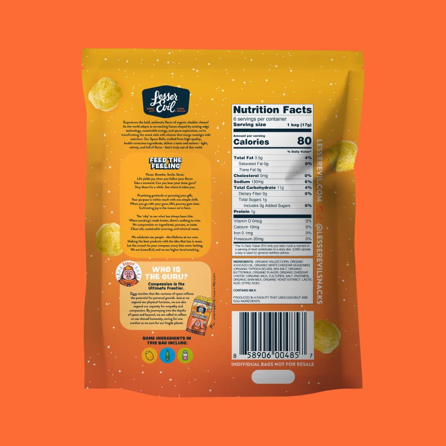 Real Organic Cheddar Space Balls Snack Pack