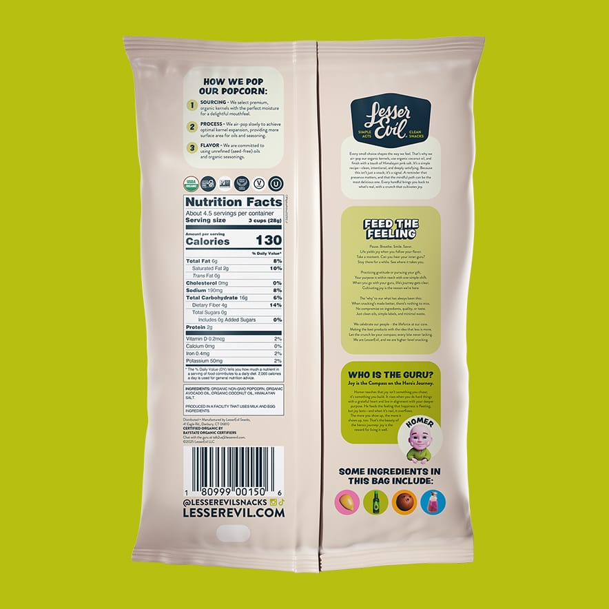 Avocado-licious Organic Popcorn | LesserEvil | Salty Snacks