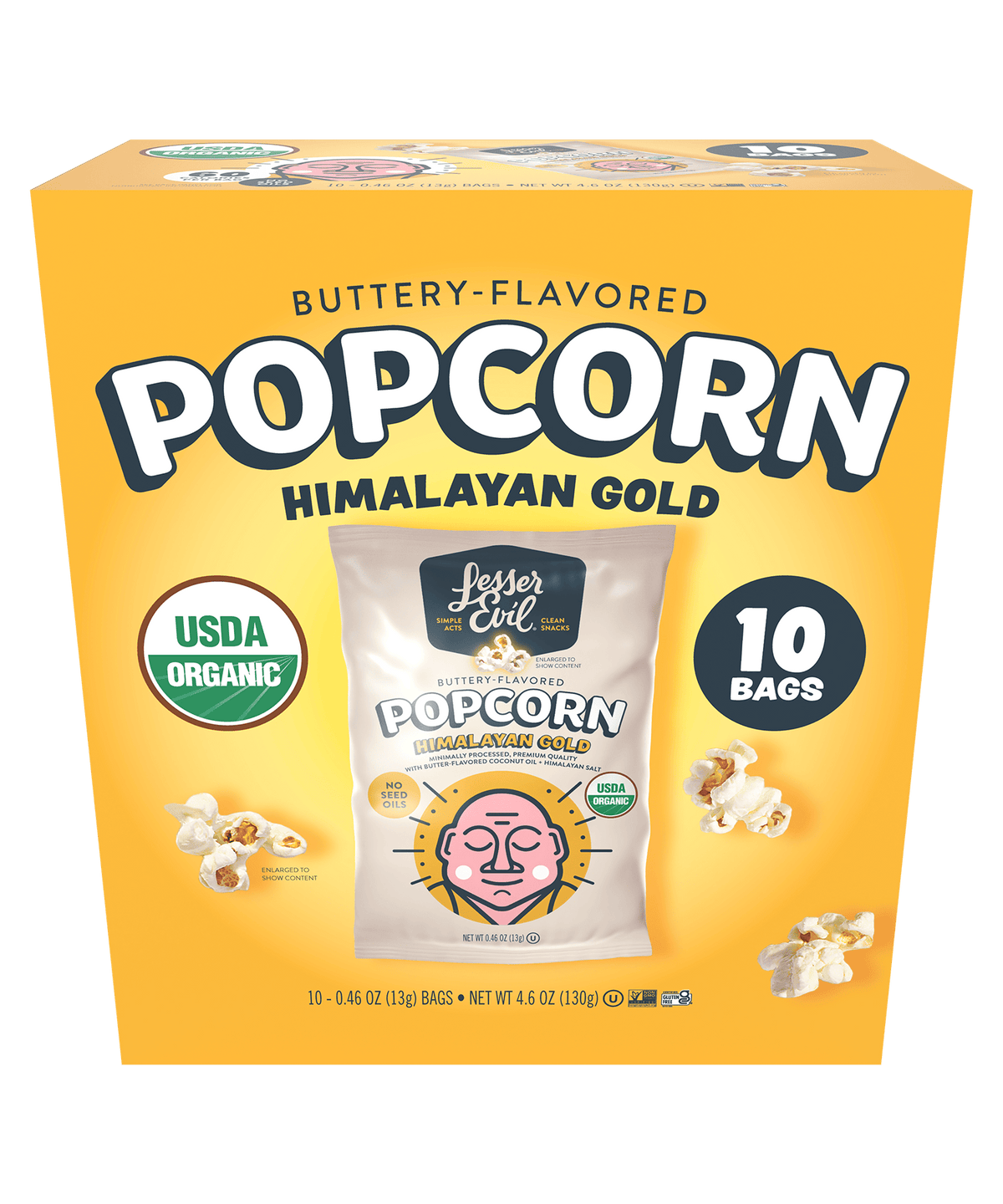 Himalayan Gold Organic Butter Flavor Popcorn Snack Pack
