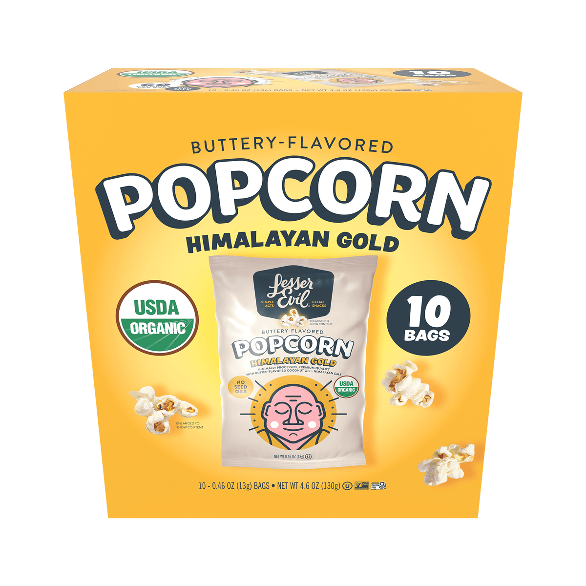 Himalayan Gold Organic Butter Flavor Popcorn Snack Pack