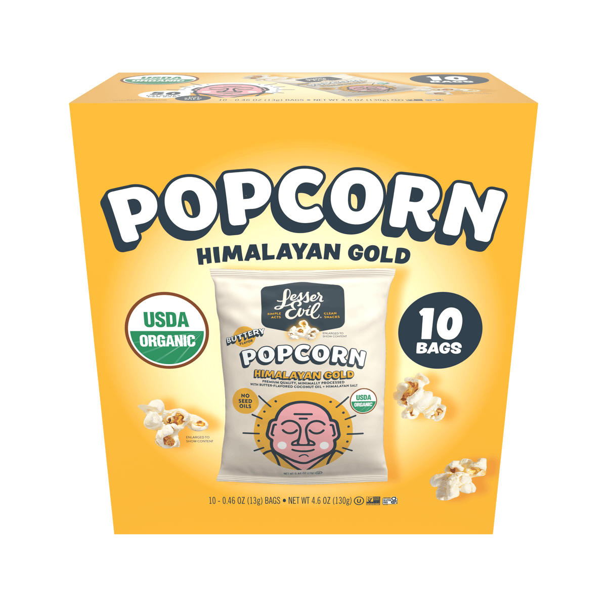 Himalayan Gold Organic Butter Flavor Popcorn Snack Box