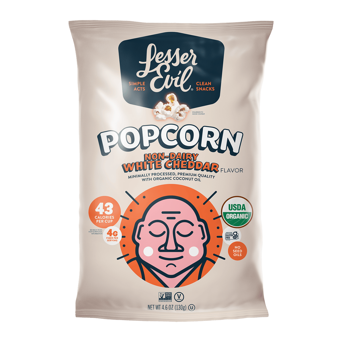 Organic Non-Dairy White Cheddar Flavor Popcorn