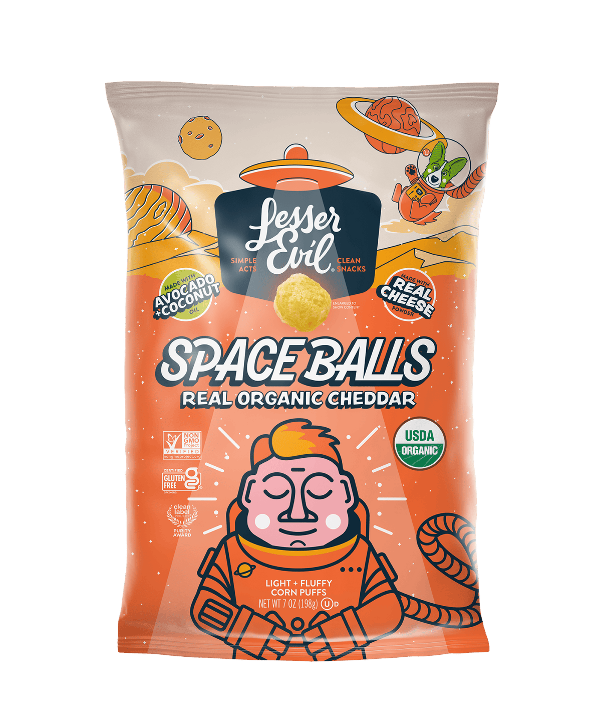 Real Organic Cheddar Space Balls